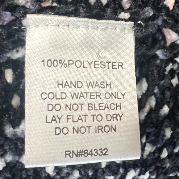 Mia & Tess chenille navy open front cardigan marled white, blue flecks Sz S - Picture 5 of 9